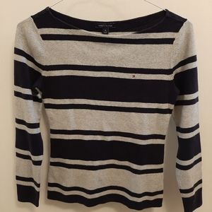 Tommy Hilfiger medium grey w/navy stripes longslv